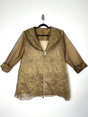 Goblincore Sheer Floral Embroidered Jacket Hobbit Fairycore Earthy Royalcore